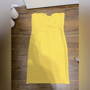 H&M small NEW strapless yellow/green dress